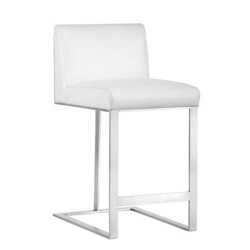 SUNPAN Dean Counter Stool Stainless Steel - Cantina White 103717 niagara