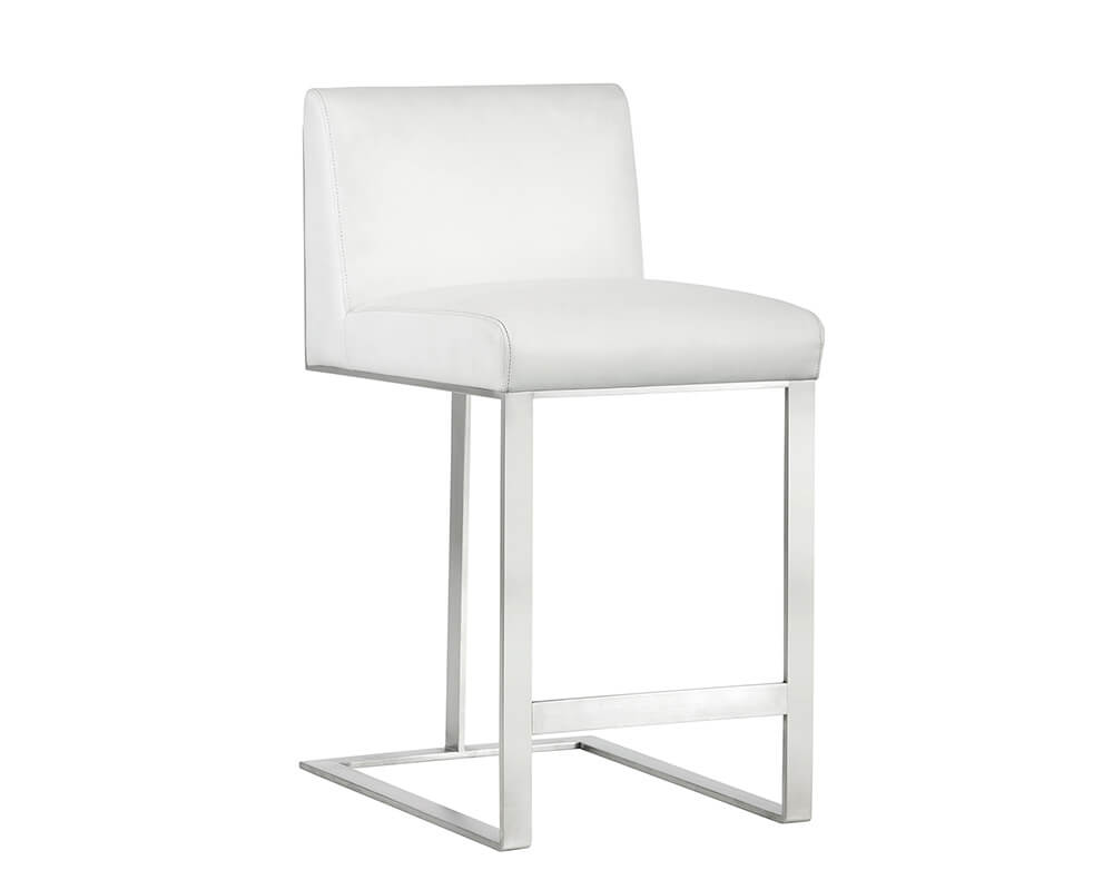 SUNPAN Dean Counter Stool Stainless Steel - Cantina White 103717 niagara