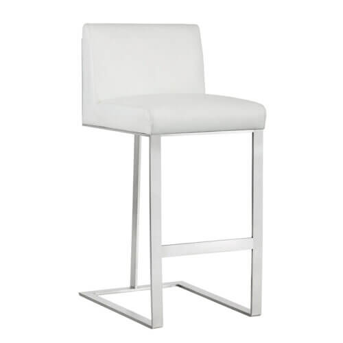 SUNPAN Dean Barstool Stainless Steel - Cantina White 103719 north york