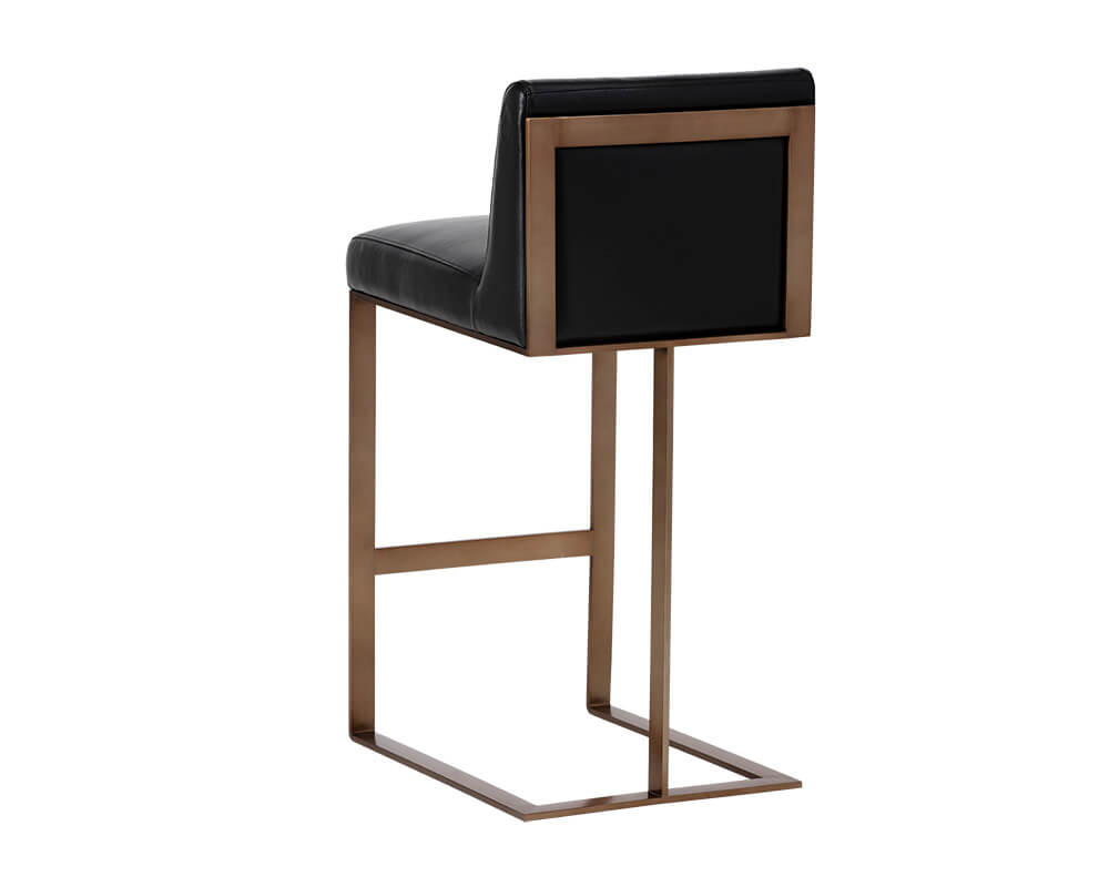SUNPAN Dean Barstool Antique Brass - Cantina Black 103798 aurora