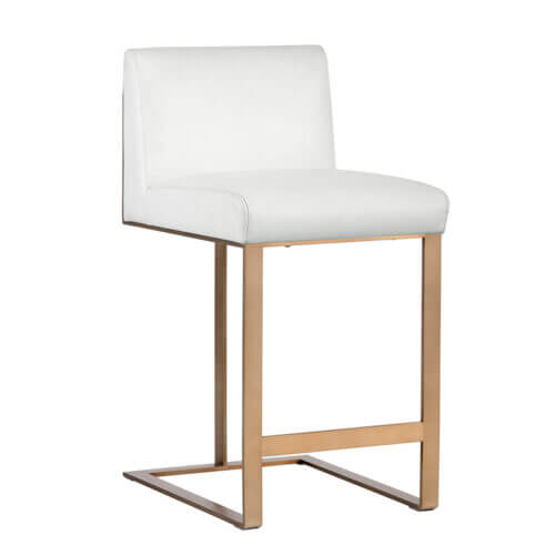 SUNPAN Dean Counter Stool Antique Brass - Cantina White 103800 parkdale
