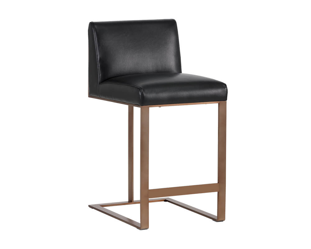 SUNPAN Dean Counter Stool Antique Brass - Cantina Black 103801 kleinburg