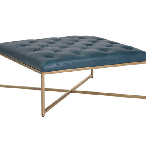 SUNPAN ENDALL OTTOMAN VINTAGE PEACOCK LEATHER 104086 ottawa