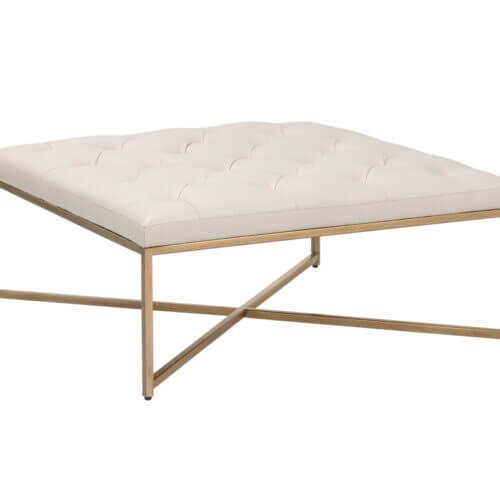 SUNPAN Endall Ottoman - Vintage Vanilla Leather 104089 ottawa