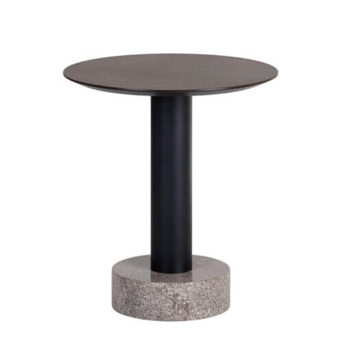 SUNPAN Monaco End Table - Black - Grey Marble / Raw Umber 104630 orilla