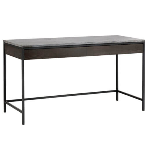 SUNPAN Stamos Desk Grey Marble Charcoal Grey 104634 caledon