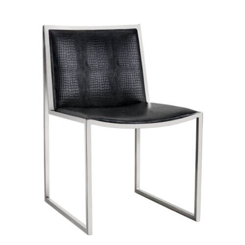 SUNPAN Blair Dining Chair Stainless Steel - Black Croc SET OF TWO 104710 mississauga