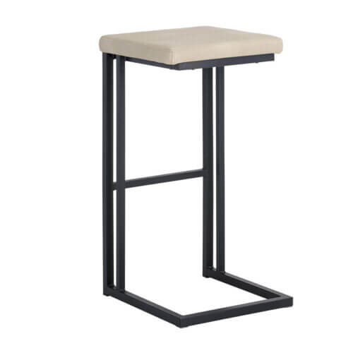 SUNPAN Boone Barstool - Black - Bravo Cream SET OF TWO 104955 winnipeg
