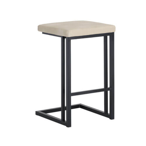 SUNPAN Boone Counter Stool - Black - Bravo Cream SET OF TWO 104958 calgary