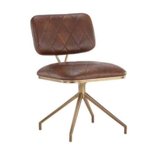 SUNPAN Virtu Swivel Dining Chair - Bravo Cognac SET OF TWO 105105 mississauga