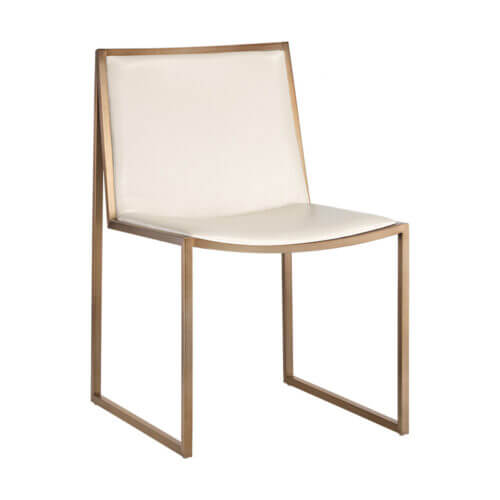 SUNPAN Blair Dining Chair Antique Brass - Castillo Cream SET OF TWO 105170 toronto