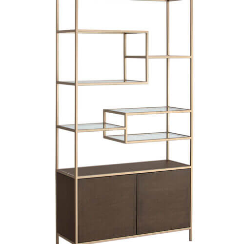 SUNPAN Stamos Bookcase Gold - Raw Umber 105240 newmarket