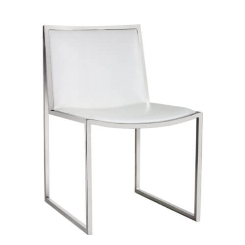 SUNPAN Blair Dining Chair - Stainless Steel - White Croc SET OF TWO 105287 montreal