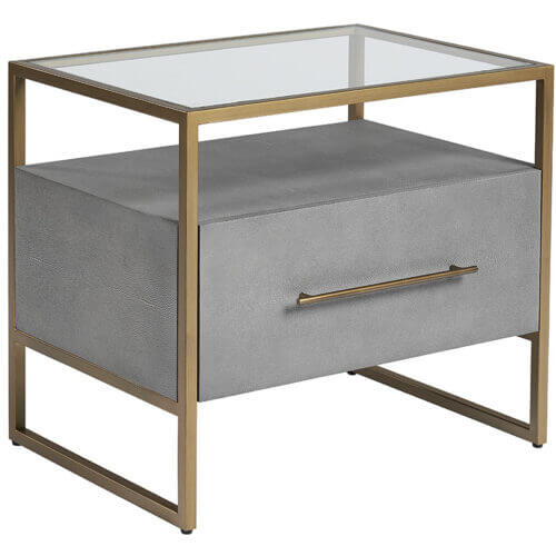 SUNPAN Venice Nightstand - Grey Shagreen 105442 mississauga