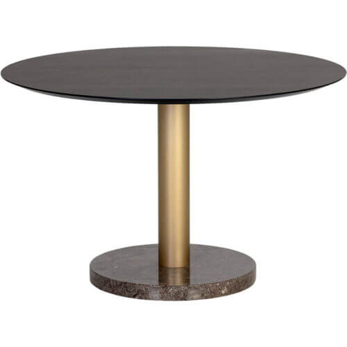 SUNPAN Monaco Dining Table - Gold - Grey Marble - Charcoal Grey - 48" 105882
