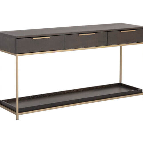 SUNPAN Rebel Console Table With Drawers - Gold - Charcoal Grey 105889 ottawa