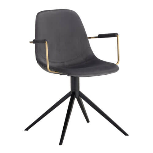 SUNPAN Cassius Swivel Dining Armchair - Slate Tint / Nightfall Black 106022 king city