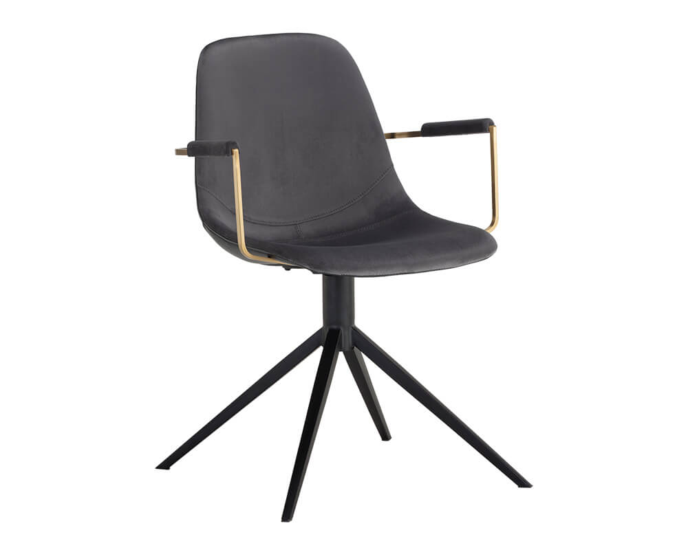 SUNPAN Cassius Swivel Dining Armchair - Slate Tint / Nightfall Black 106022 king city