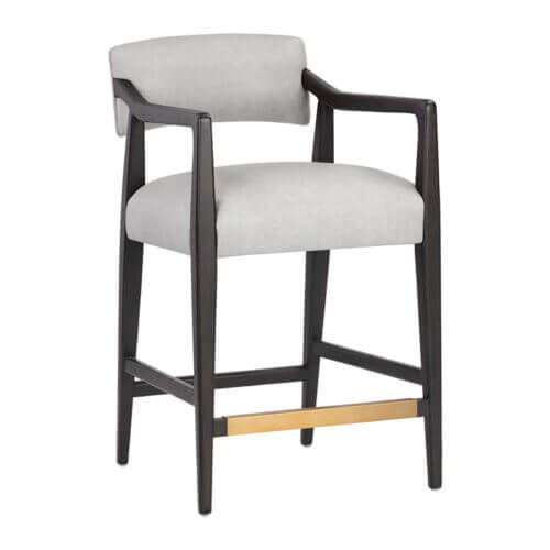 SUNPAN Keagan Counter Stool - Saloon Light Grey Leather 110559 oakville