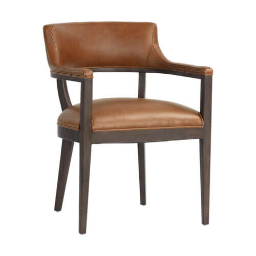 SUNPAN Brylea Dining Armchair - Brown - Shalimar Tobacco Leather 110523 vancouver
