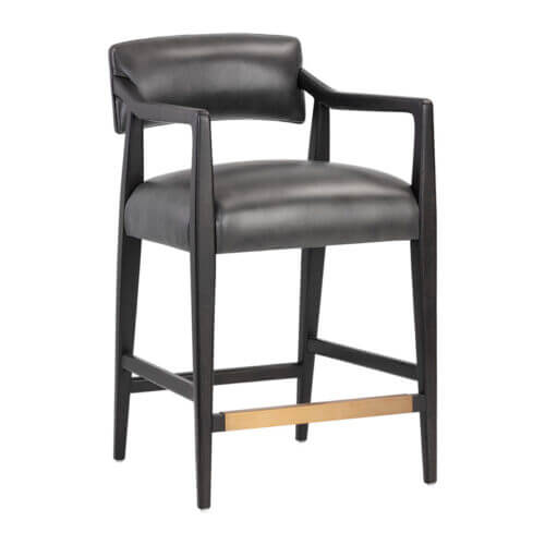 SUNPAN Keagan Counter Stool - Brentwood Charcoal Leather This item may be subjected to a restocking fee. Please see our orders and returns page for more information. kingston