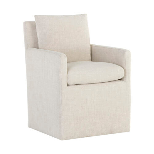 SUNPAN Glenrose Wheeled Dining Armchair - Effie Linen 106570 montreal