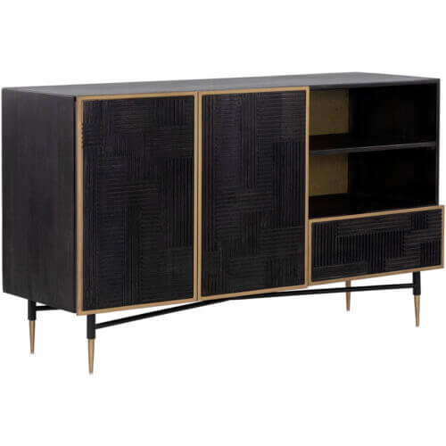 SUNPAN Markwood Sideboard Brass - Dark Brown 106696 collingwood