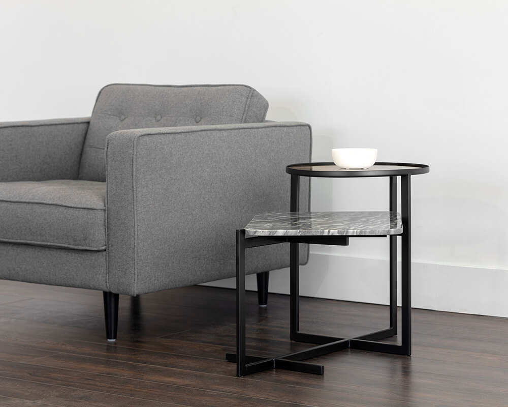 SUNPAN Rivas End Table - Grey Marble 106812 fredericton