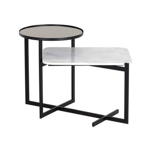 SUNPAN Rivas End Table - White Marble 106813 calgary