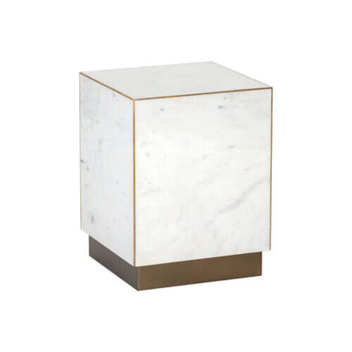 SUNPAN Daines End Table - White Marble 107023 waterloo