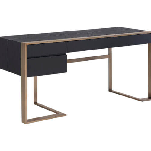 SUNPAN Dalton Desk - Antique Brass - Black 107062 toronto