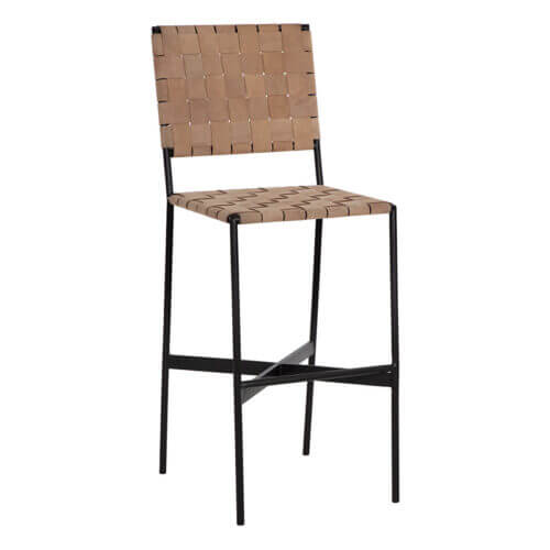 SUNPAN Omari Barstool Light Tan Leather 107068 toronto