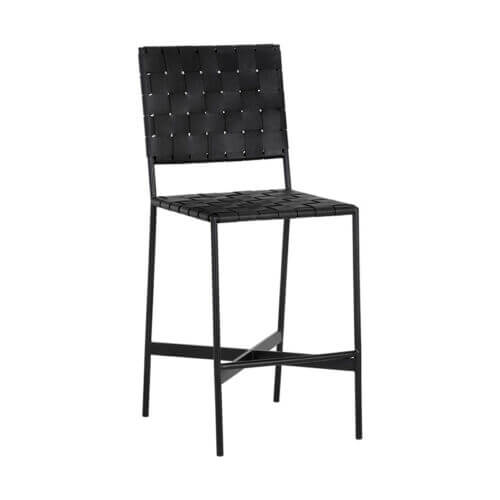 SUNPAN Omari Counter Stool Black Leather 107069 mississauga