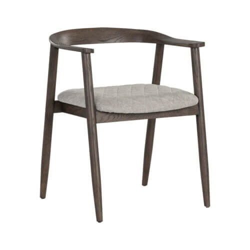 SUNPAN Jeremy Dining Armchair - Dark Brown - Belfast Heather Grey 107577 montreal