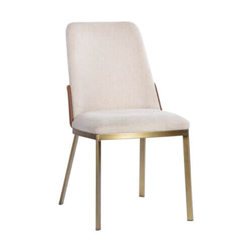 SUNPAN Marie Dining Chair - Belfast Oatmeal / Bravo Cognac SET OF TWO 107647 huntsville