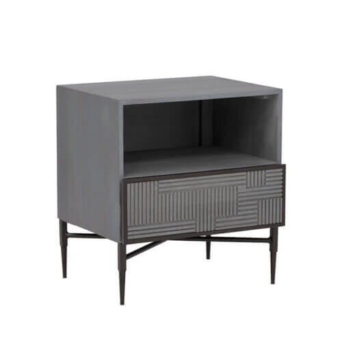 SUNPAN Markwood Nightstand Antique Bronze - Glacier Grey 107769 niagara