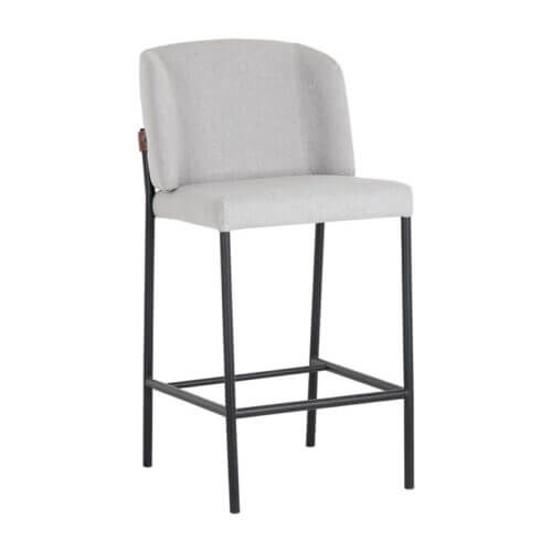SUNPAN Pearce Counter Stool - Light Grey / Bravo Cognac SET OF TWO 107962 caledon