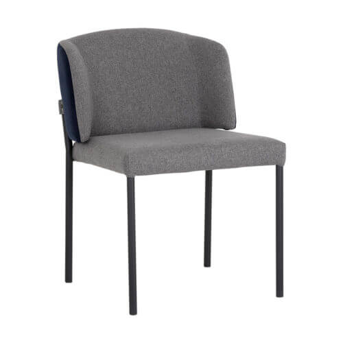 SUNPAN Pearce Dining Chair - Dark Grey / Abbington Navy SET OF TWO 107967 woodbridge