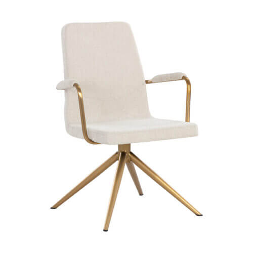 SUNPAN Hilda Swivel Dining Armchair - Chacha Cream 108194 ajax