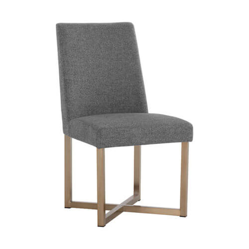 SUNPAN Howard Dining Chair - Antique Brass - Belfast Koala Grey 108534 orilla