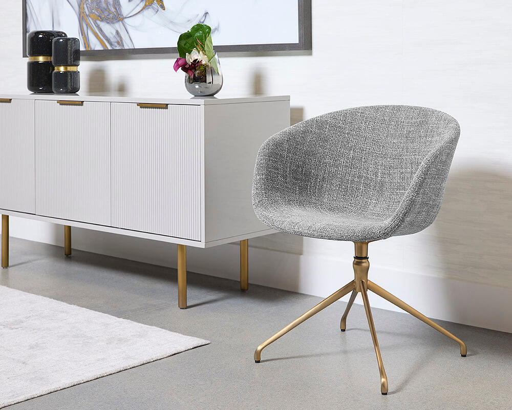 SUNPAN Dina Swivel Dining Armchair - Chacha Grey 108759 london