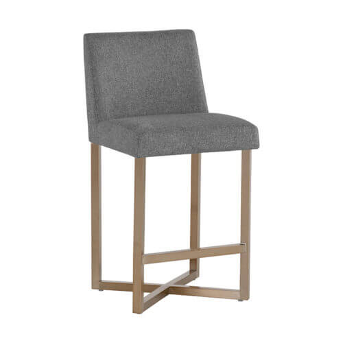 SUNPAN Howard Counter Stool - Antique Brass - Belfast Koala Grey 109167 kingston