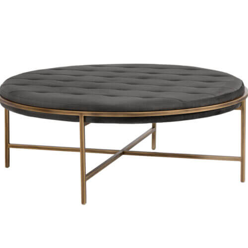 SUNPAN Ethel Ottoman Round - Piccolo Pebble 102772 aurora