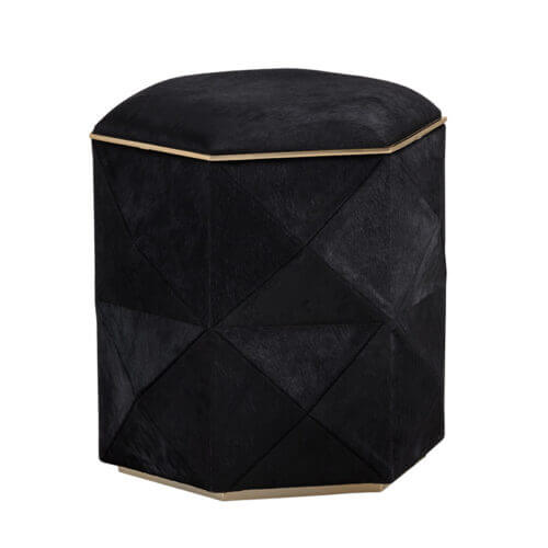 SUNPAN Ashanti Storage Ottoman Small - Gold - Black 103761 aurora