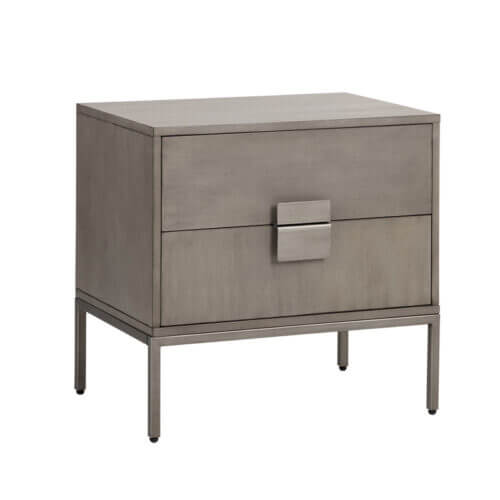 SUNPAN Jade Nightstand Antique Silver - Ash Grey 104100 burlington
