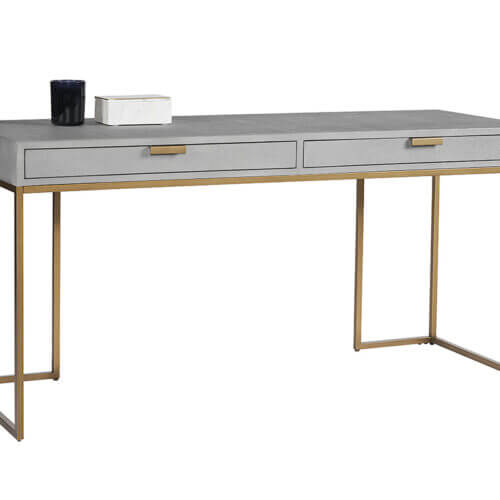 SUNPAN Jiro Desk - Grey Shagreen 105443 markham