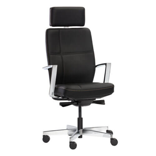 SUNPAN Dennison Office Chair - Black Leather 105905 woodbridge