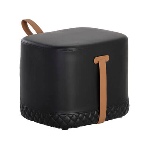SUNPAN Axio Ottoman Napa Black / Napa Cognac 106070 nobleton