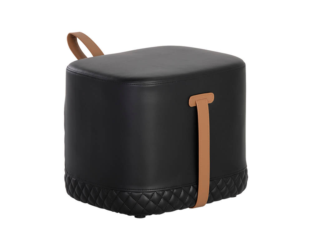 SUNPAN Axio Ottoman Napa Black / Napa Cognac 106070 nobleton