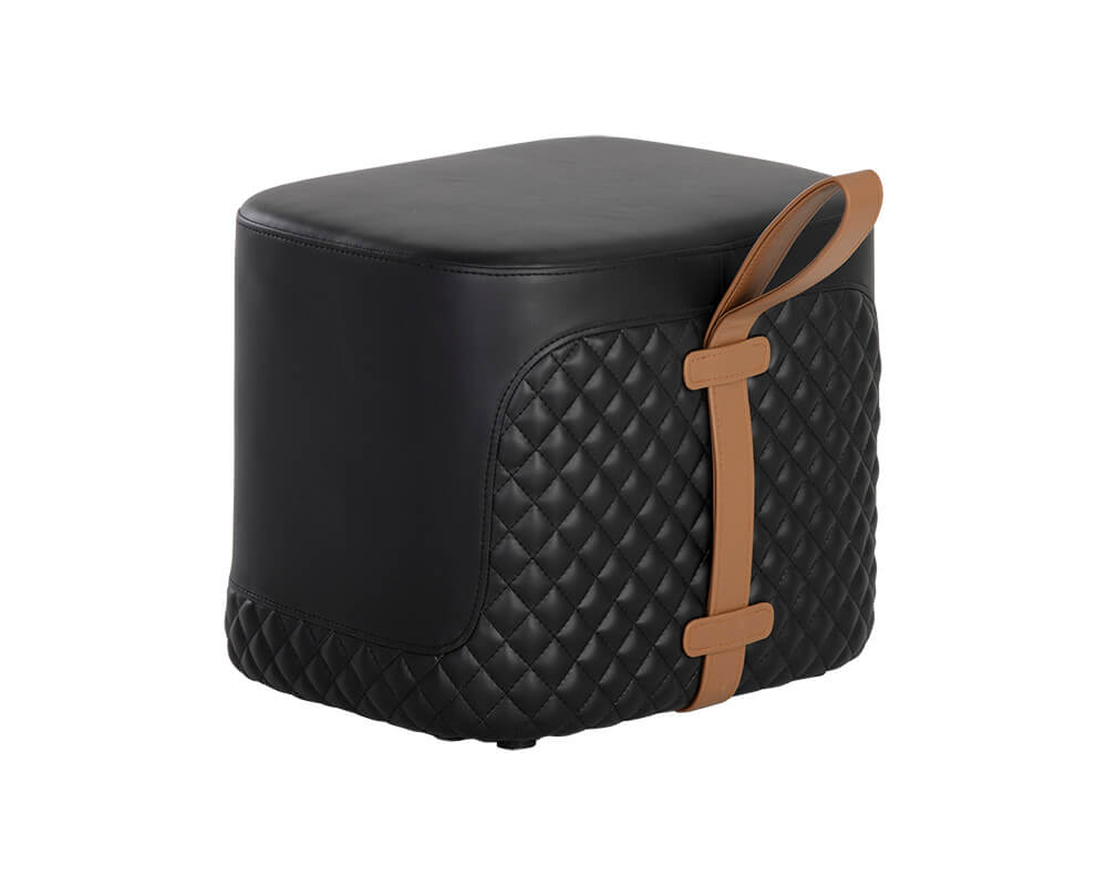 SUNPAN Axio Ottoman Napa Black / Napa Cognac 106070 nobleton